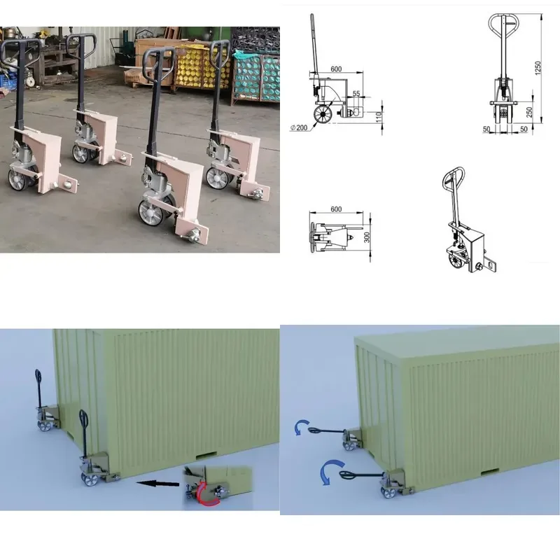 8 Ton Capacity Manual Hydraulic Lift Material Handling Equipment 4 Piece Container Casters Set for Warehouse