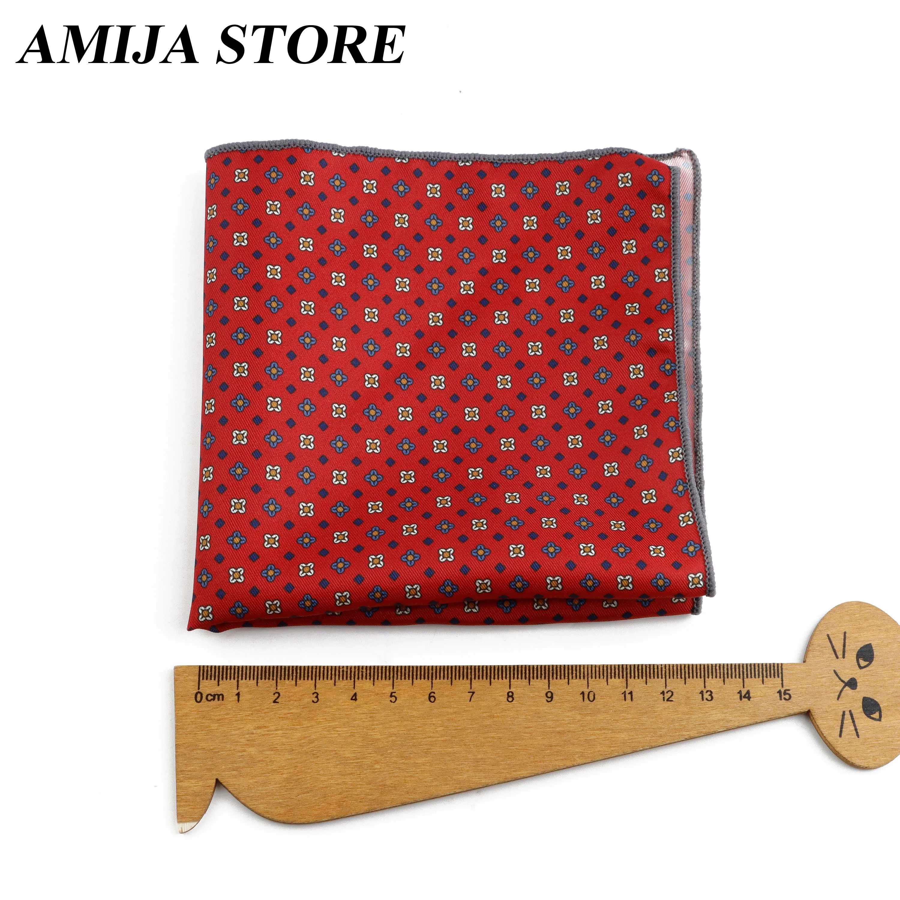 Italian Style Floral Men's Simulated Silk Printed Pocket Squares Soft Scarf Women&Men Casual Party Gift Tuxedo Tie Accessories