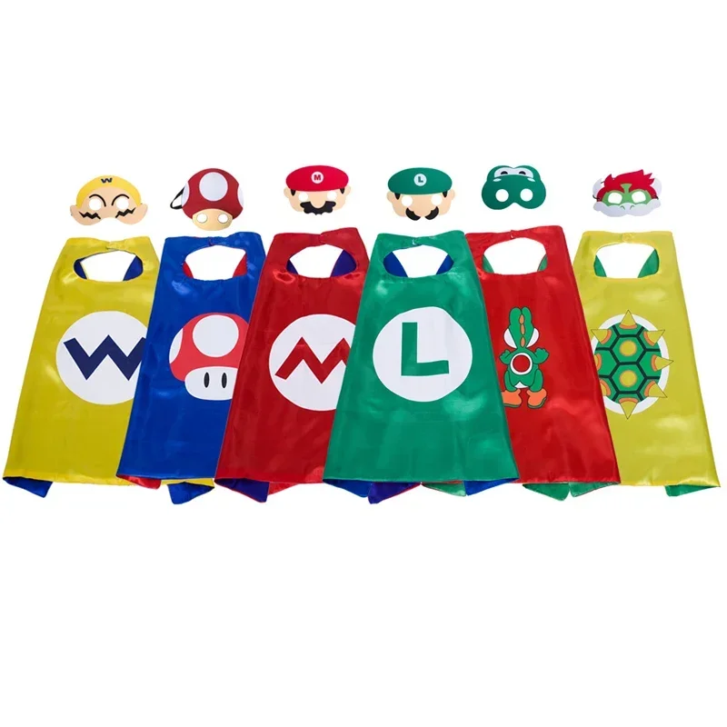 

Super Mario Bros Birthday Party Cpsplay Cartoon Mario Yoshi Kinopio Luigi Koopa Costume Cloak Toys Anime Party Theme Supplies