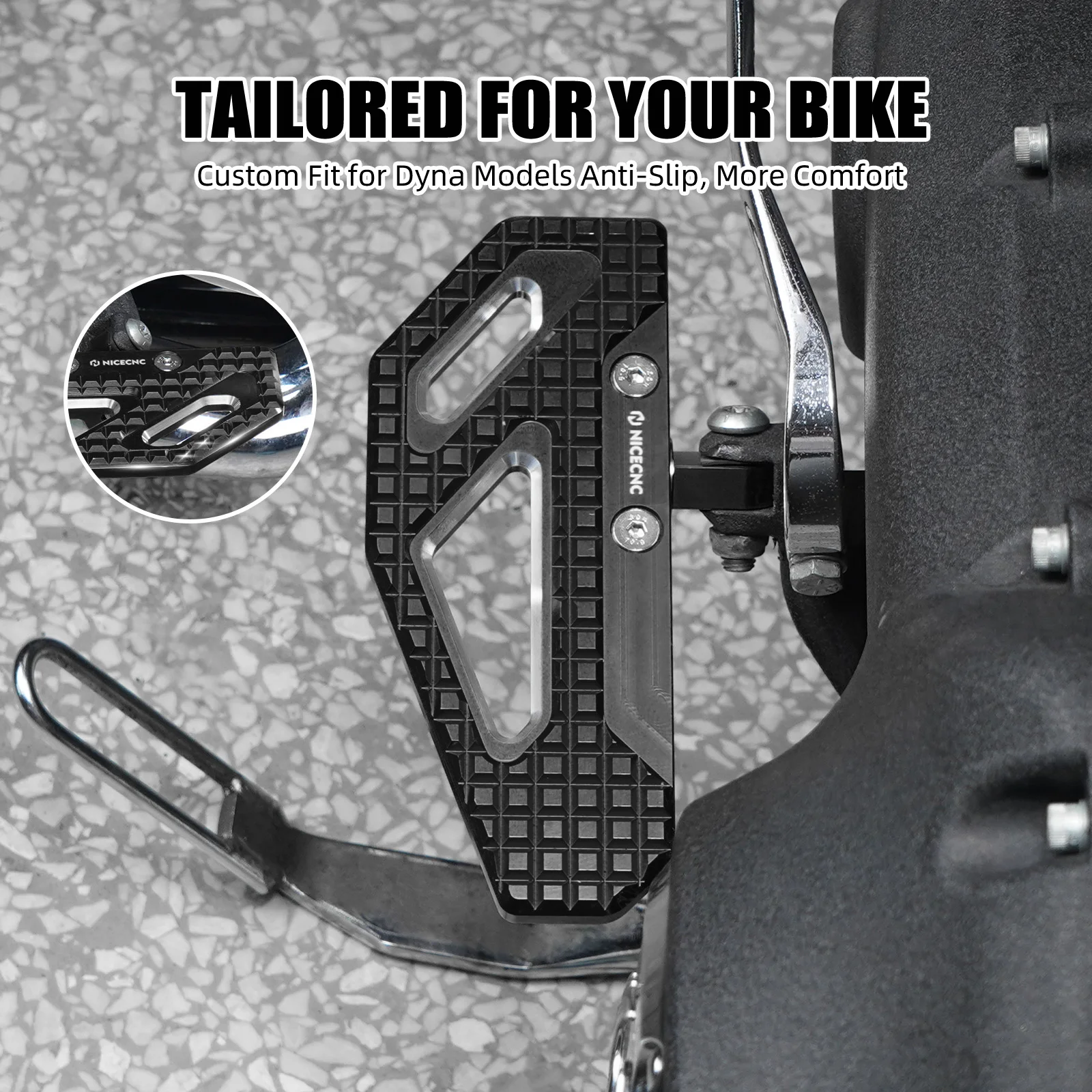 For Harley Dyna Street Bob Low Rider Super Glide Rider Footpegs Rear Brake Lever Gear Shift Lever Wide Glide Fat Bob Switchback - view 5