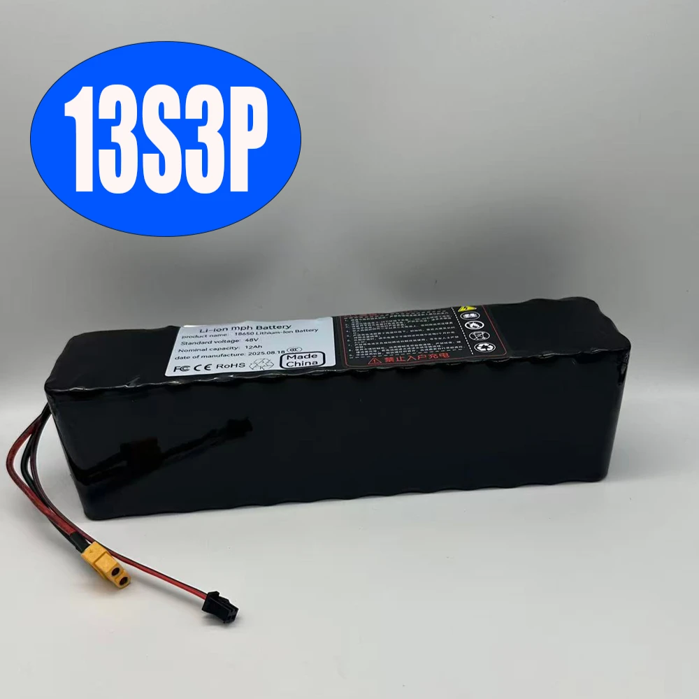

18650 New 48V 120Ah 2000W 13S3P DC/T Lithium Ion Battery Pack，Suitable for 54.6V Electric Scooters，with BMS+54.6V Charger