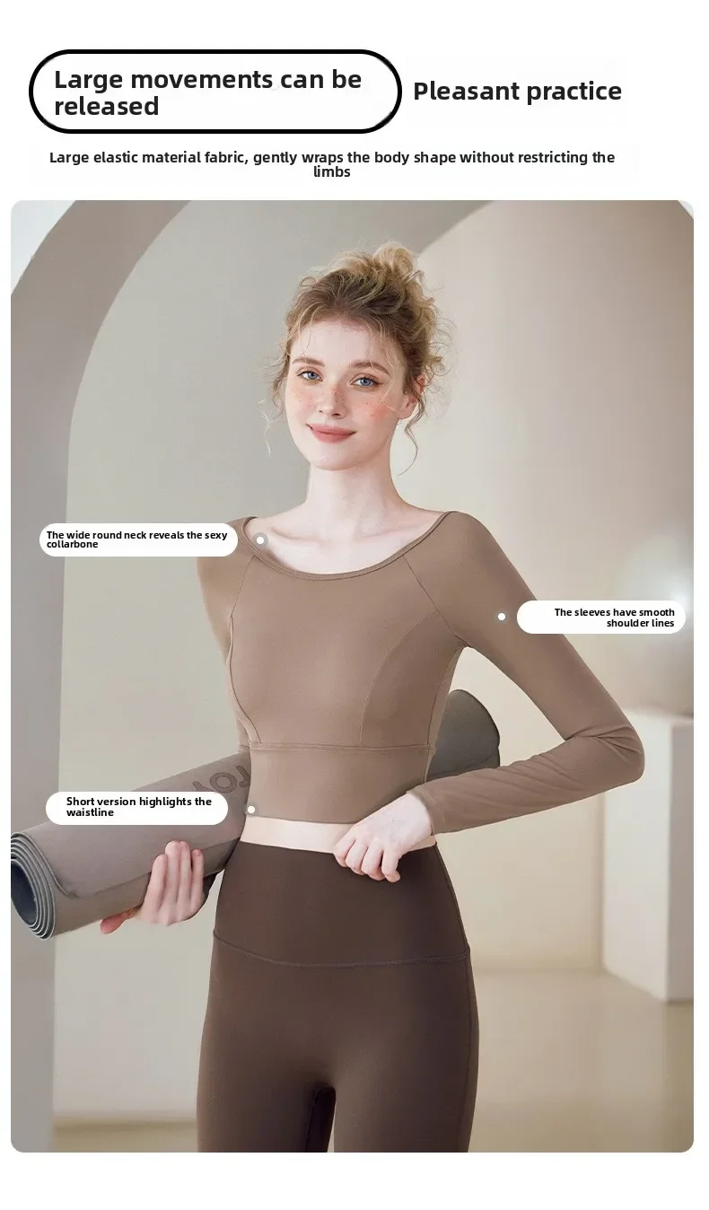 Atmungsaktives Mesh-Langarmshirt für Damen, Yoga-Fitness-Oberteil mit schönem Rückendesign, schnelltrocknend, ideal für Yoga-Shirts – Detail 3