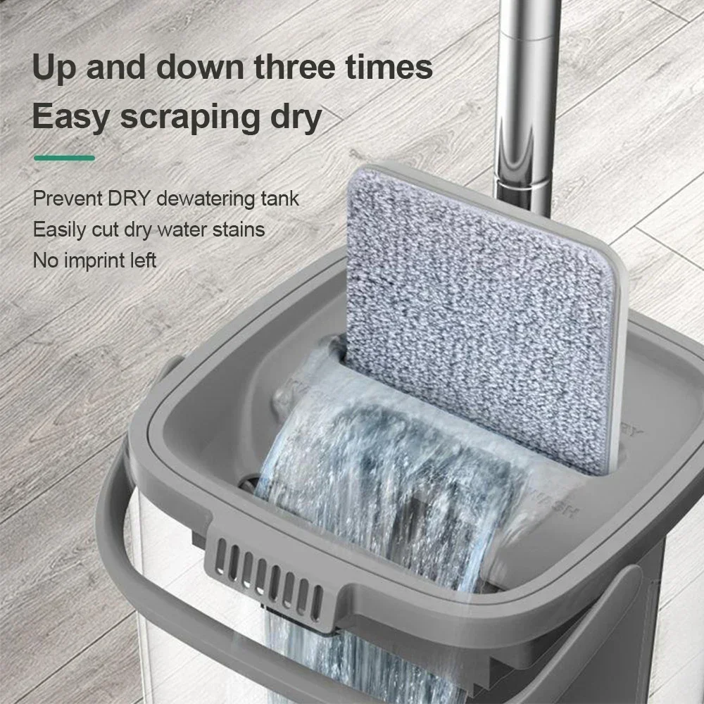 Mops with Bucket, Thickened Mop, Clear Water Separation, Lazy No Hand-Washing,Squeeze Automatic Dewatering Broom, Floor Cleaning