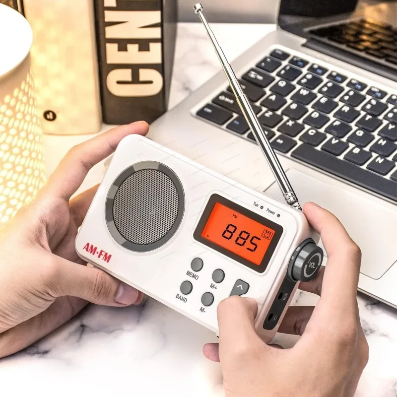 Premium Portable AM/FM Radio High Fidelity Sound Home Radio for Seniors Bedroom Kitchen Travel Camping Gift