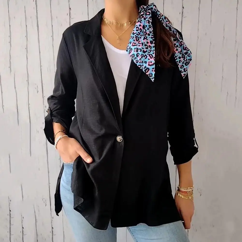 Giacca stile pendolarismo elegante cappotto con risvolto per donna elegante giacca da ufficio a maniche lunghe cappotto classico da lavoro con bottone singolo