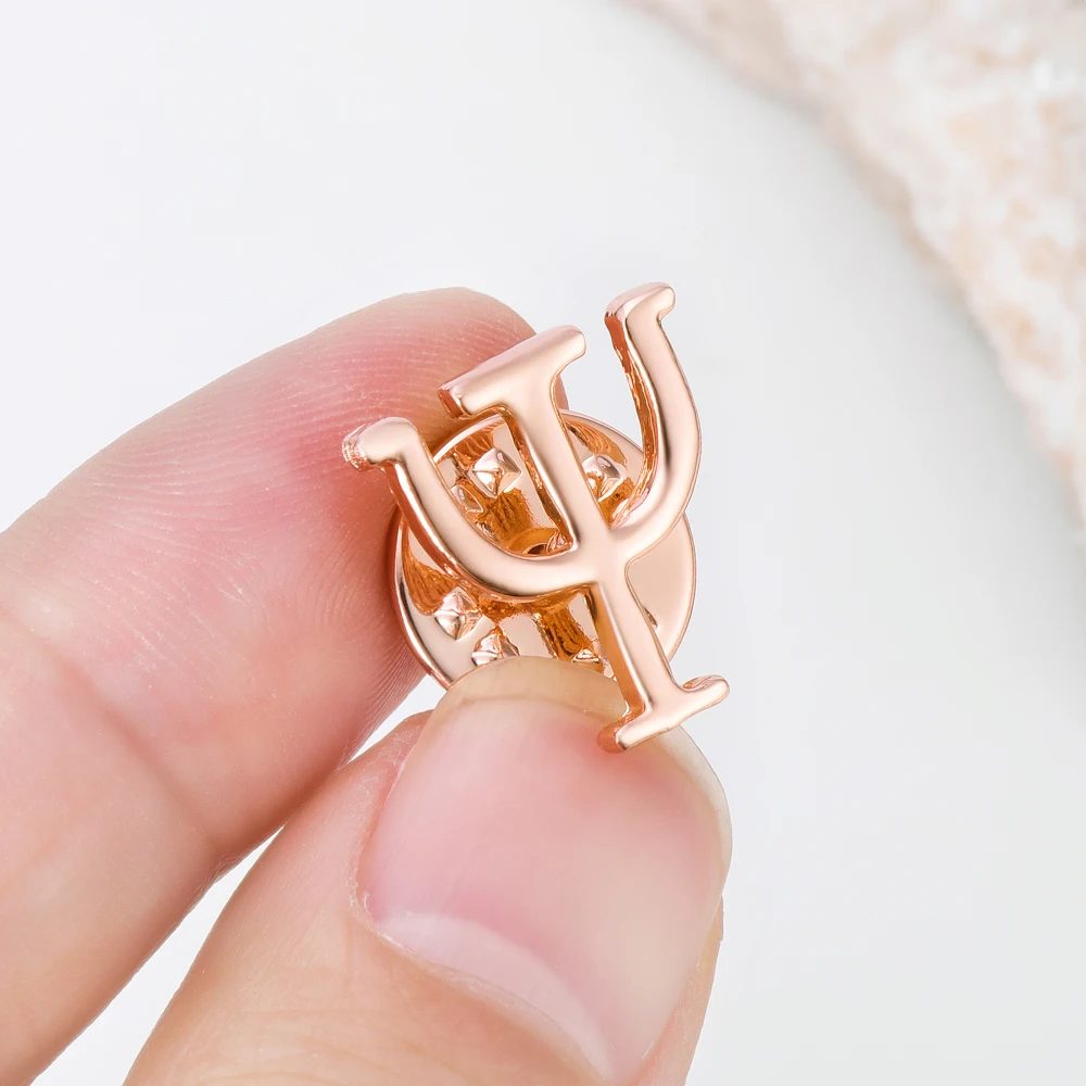 DCARZZ Mini Psi Psychology Brooch Pin Medical Rose Gold Color Jewelry Lapel Backpack Hat Badge Collected for Psychologist