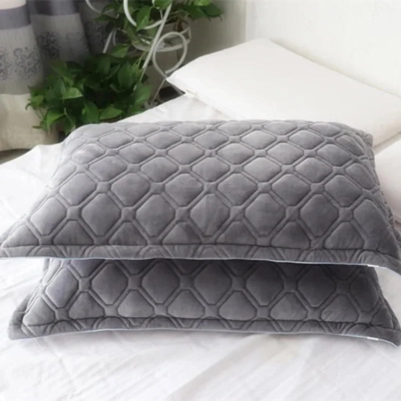 1/2pcs Crystal Velvet Pillowcase Solid Color Winter Warm Pillow Cases Decor Home Pillow Covers Bedding
