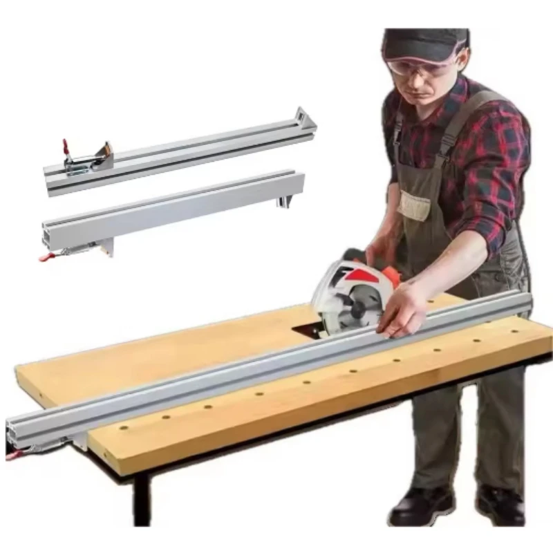 Electric Circular Saw Guide Rail System 60/100/120cm/135cm/150cm Edge Straight Cut Guide Rail Fixing Clamp Woodworking Tools