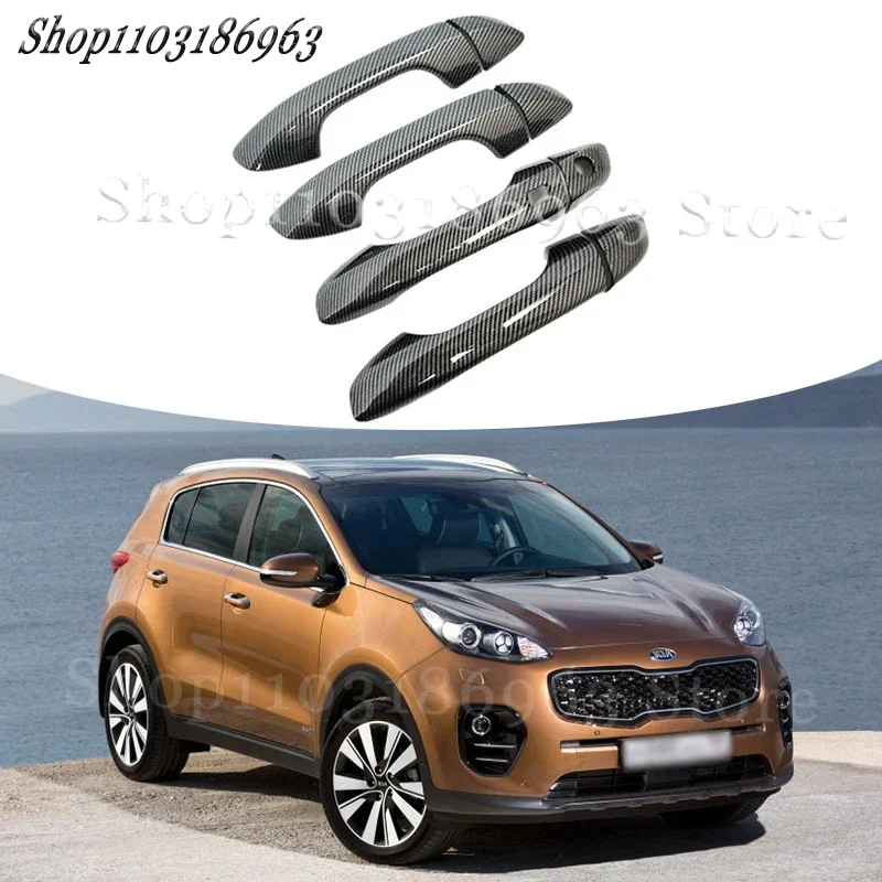 

Gloss Black Door Handle Cover Sticker Trim For 2016-2020 kia Sportage QL KX5 car Sticker Car-Styling Accessories Cover