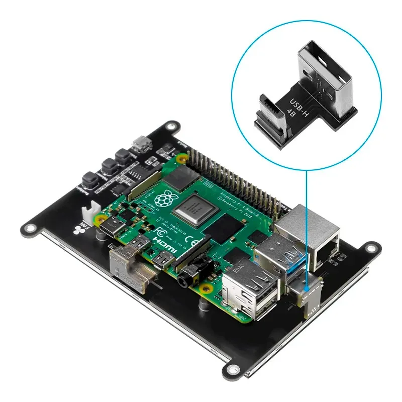 USB to Micro USB Connector USB-H Black for 5 inch HDMI-compatible Raspberry Pi Screen Display Monitor for Pi Screen 2B/3B/3B+/4B