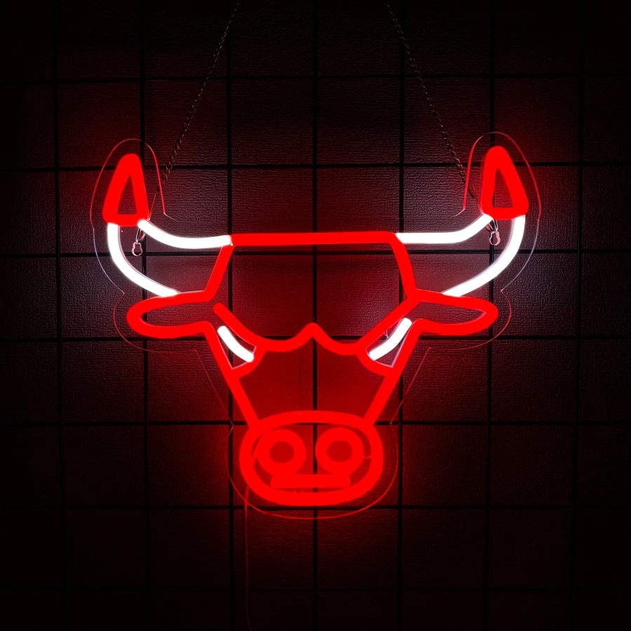 Bull Led Neon Sign, Interesting Animal Icon, Used For Boys' Rooms, Bars, Game Rooms, Bedrooms, Clubs, Man Caves And Party Decor.