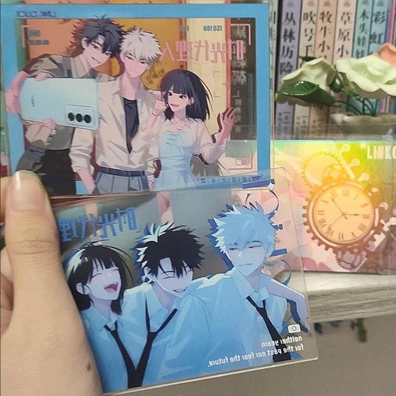 2Pcs/Set Link Click Shi Guang Dai Li Ren Photo Props Diy Acrylic Transparent Card Xiaoshi Lu Guang Charles Lucas Rⅰn Qiao Ling