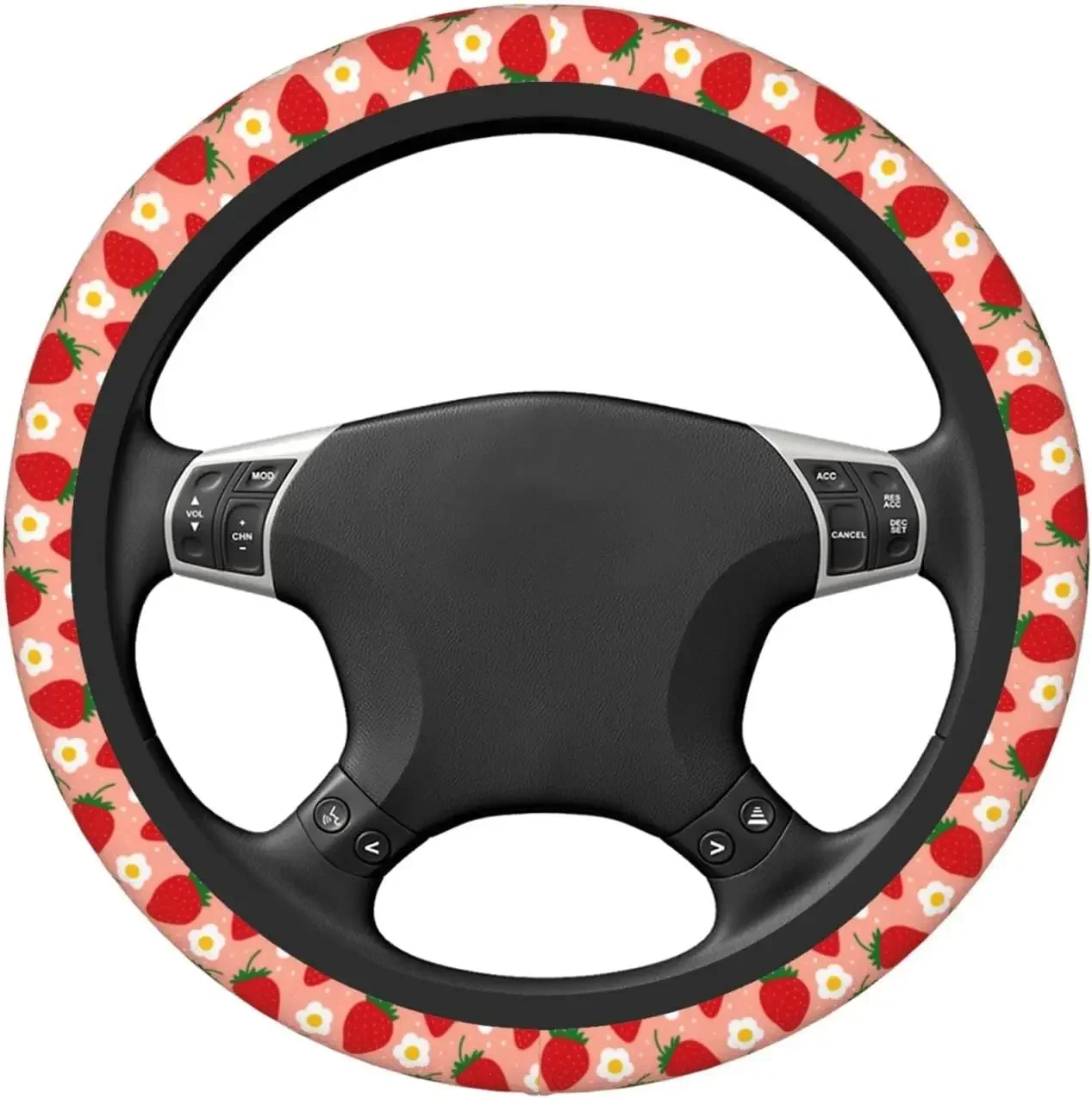 Simpatico coprivolante universale da 15 pollici accessori per auto protezione per donna uomo rosa fragola accessori per la decor