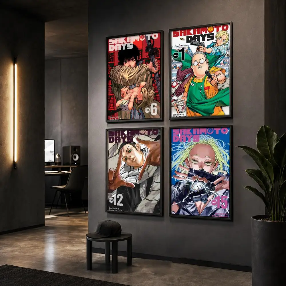 Popular Japanese Anime S-Sakamoto Days Poster Wall Art Print Sticker for Bedroom Living Room Dorm Office Modern Home Decor