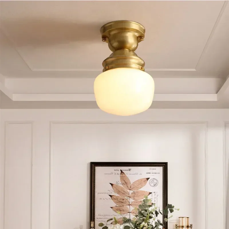 

All copper American small aisle lights balcony corridor porch modern minimalist creative personality lamps