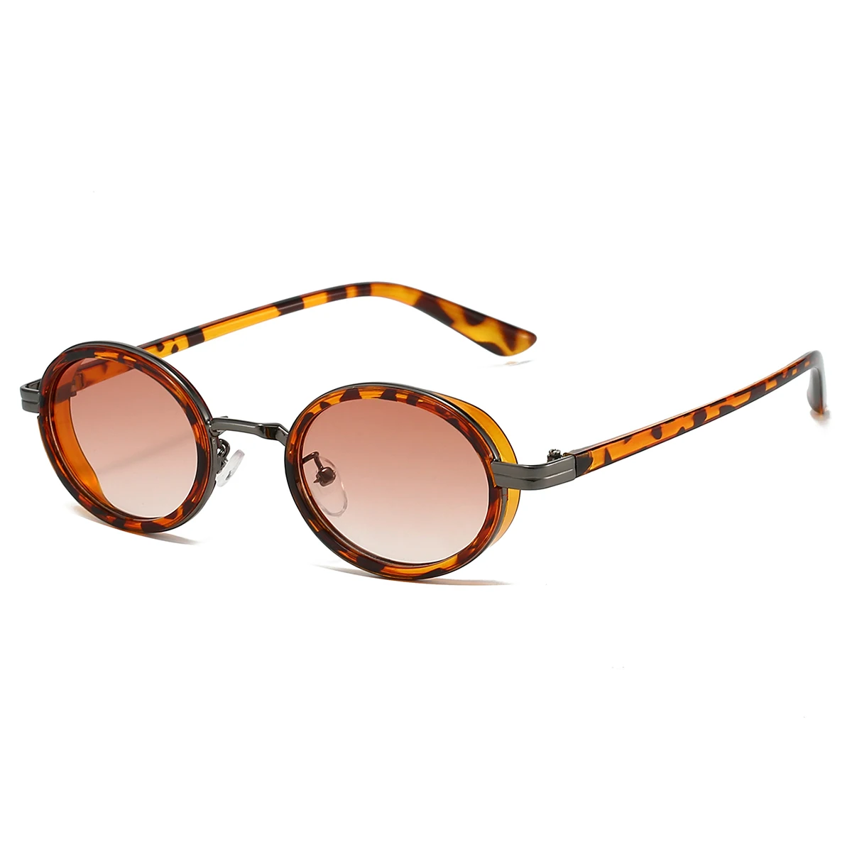 KAMMPT Vintage Punk Sonnenbrille 2024, neue Mode, ovale Metall-Gradienten-Sonnenbrille, trendiges Luxus-Markendesign, stilvolle Farbtöne – Detail 10
