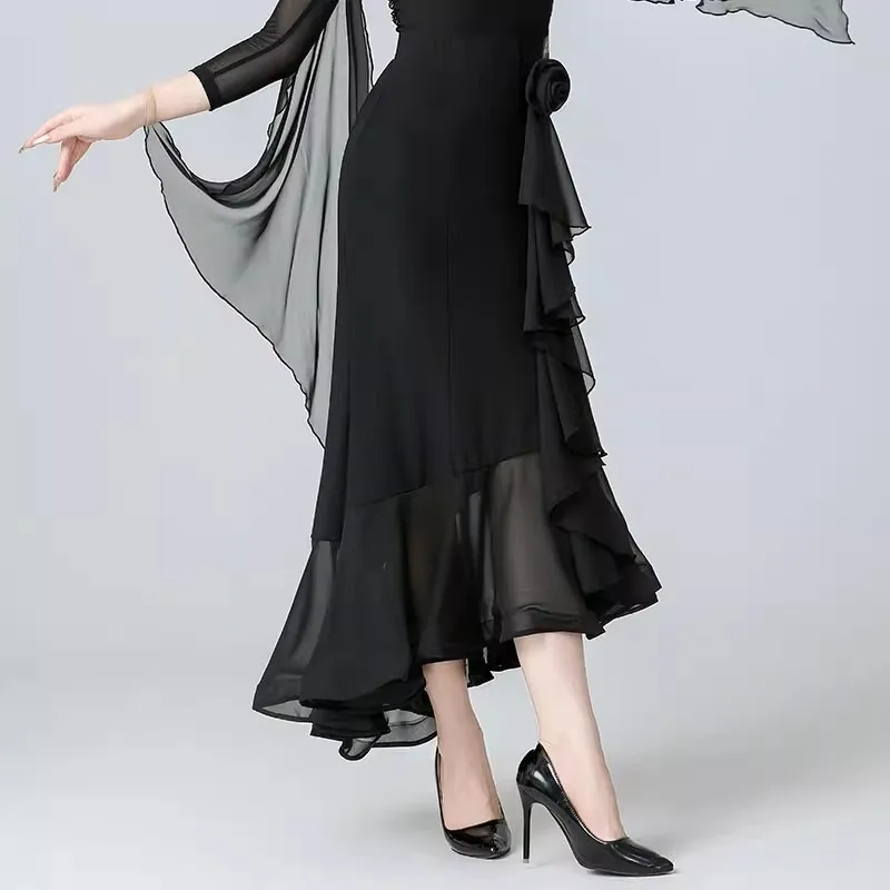 2024 Elegant Ballroom Dance Skirts for Women Performance Modern Flamenco Waltz Standard Clothes