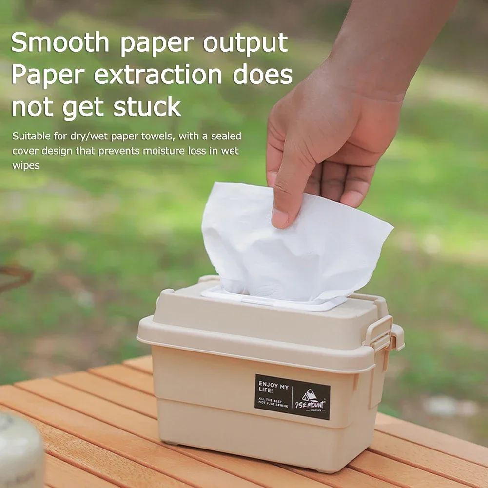 Outdoor Tissue Box Camping Desktop Storage Box Portable Picnic Seasoning Storage Box Miscellaneous Bucket Tissue Storage Box image 3