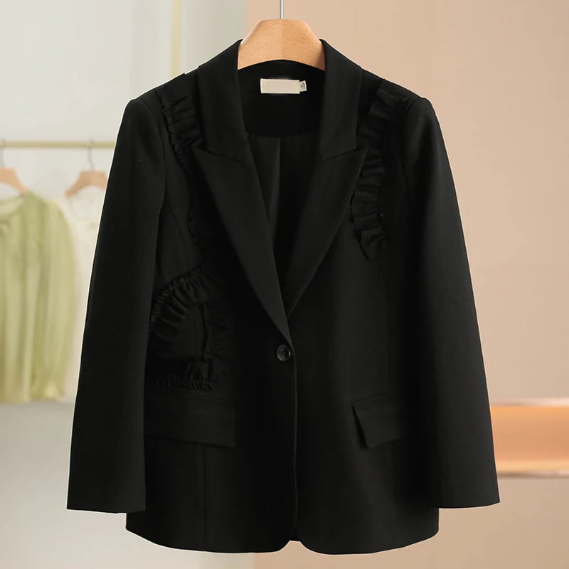 

Модный женский пиджак XKing Pure Color прямого кроя, весенняя новинка, с длинным рукавом, стандартной длины