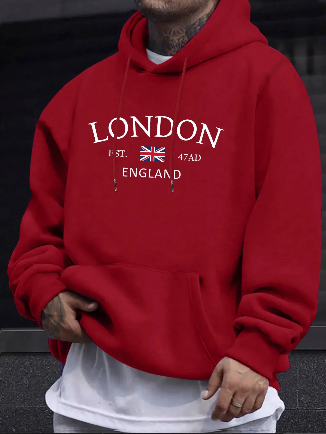 أزياء مطبوعة هوديس الرجال عارضة الخريف والشتاء الترفيه البلوز الكنغر جيب طويلة الأكمام الخريف والشتاء