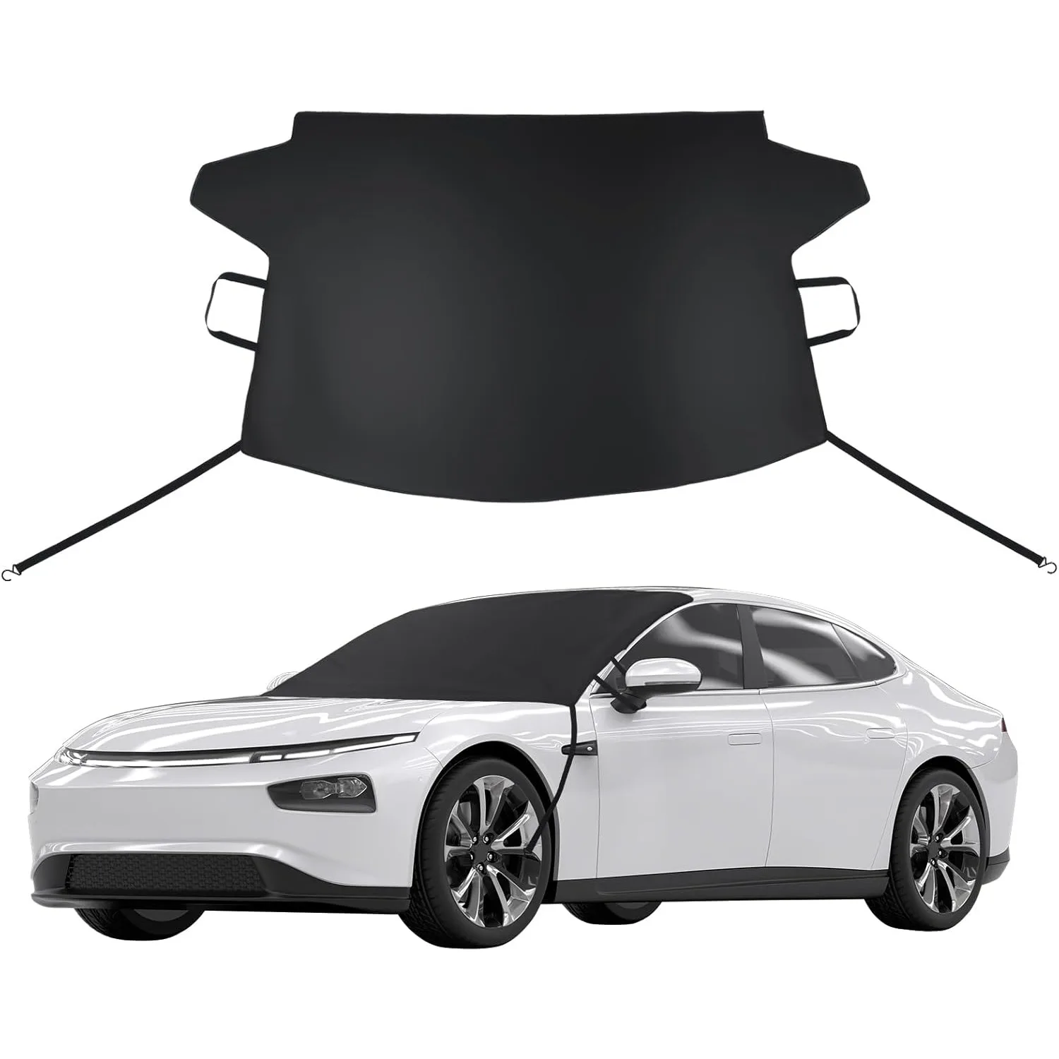 

Anti-Ice and Snow Windshield Cover 600D Triple-Layer Composite Waterproof, UV-Resistant, Dustproof Fabric Car Windshield Cover