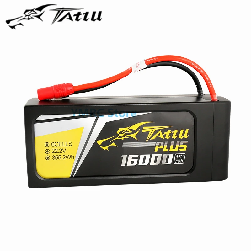 Tattu Plus 16000mAh 15C 22.2V 6S1P Lipo Battery Pack with XT90S/AS150 Plug for Agricultural Plant Protection UAV Drone