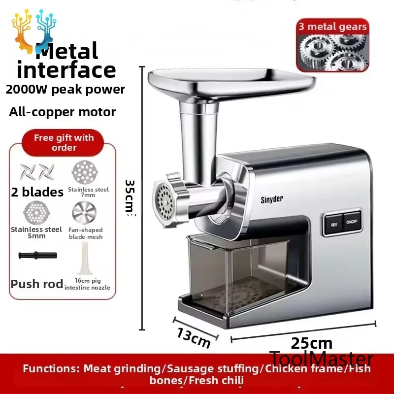 

[2026]Commercial Electric Meat Grinder – Stainless Steel Sausage Stuffer & Mincer For Home Homemade Jerky Meat Grinder Easy Cle