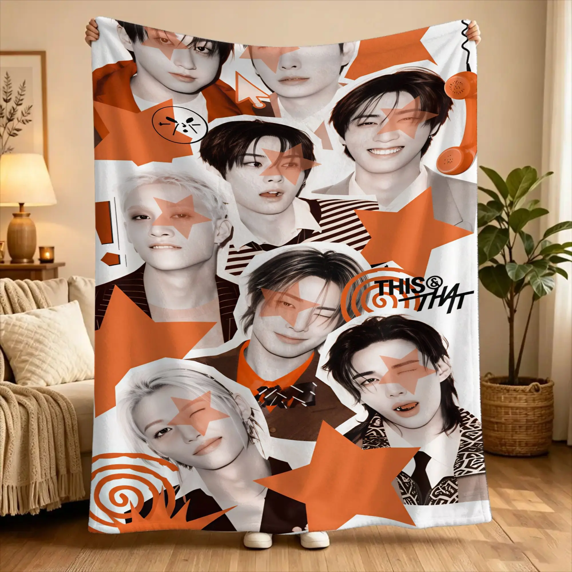 KPOP S-Strays Blanket For kids  Airplane Travel Flannel Throw Blanket For Living Room Soft Design Quality Bedspread Gift Idea