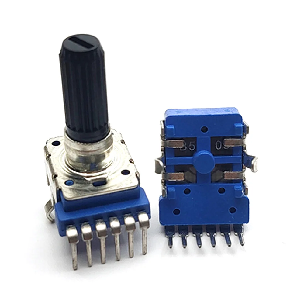 3 Buah RK12 Dupleks Baris Tunggal 6Pin B10K B20K B50K B100K Pegangan 18MM Potensiometer Audio Volume Amplifier Daya B103 B203 B503 B104