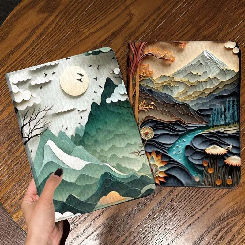 

Cartoon Mountain Moon Art Tablet Case For Apple iPad Air Pro mini 1 2 3 4 5 6 7 8 9 11 M2 M3 M5 M4 5th 6th 7th 10th 11th Gift