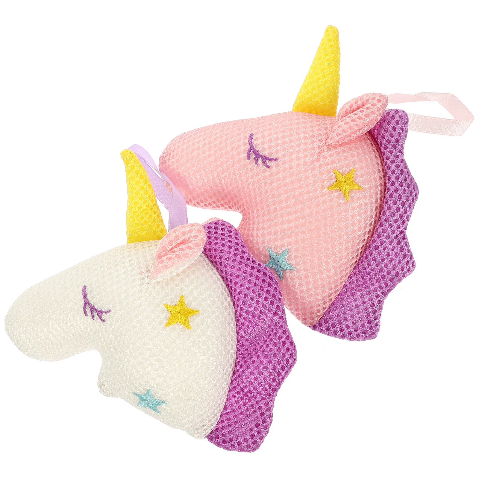 

2 Pcs Unicorn Bath Bathtub Brush Cartoon Shower Sponge Girl Ball Bubble Net Exfoliating