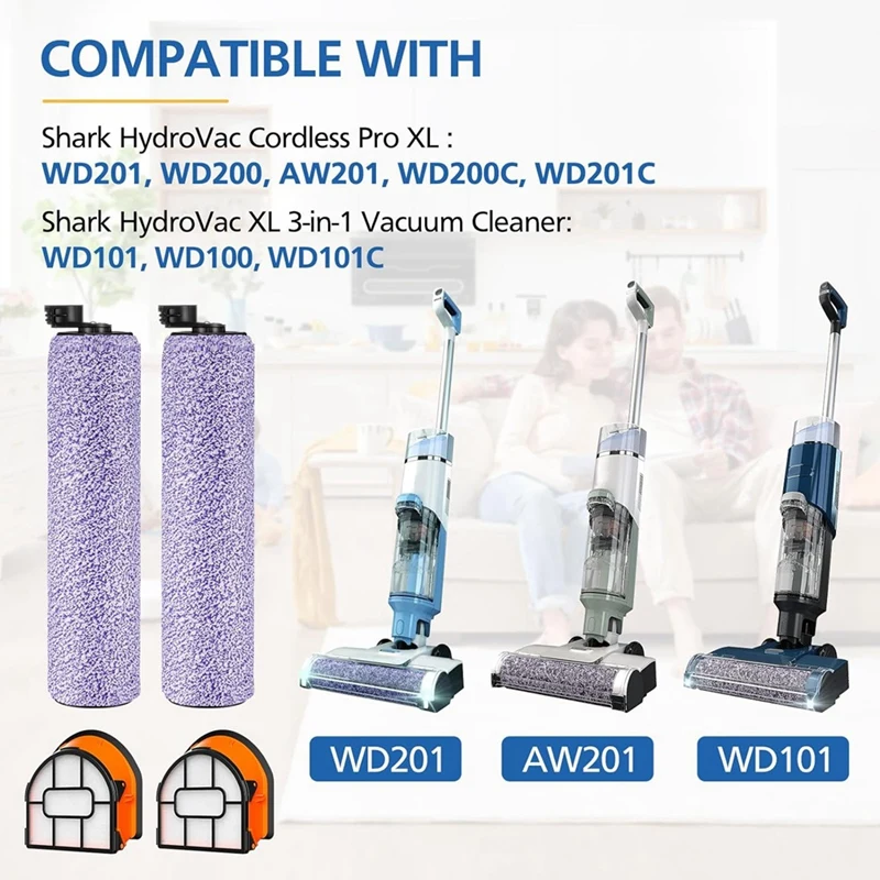 WDB1F2 ricambio Brushroll & Filter Bundle per Shark Hydrovac WD101 WD201 WD100 WD200 AW201 accessori per aspirapolvere