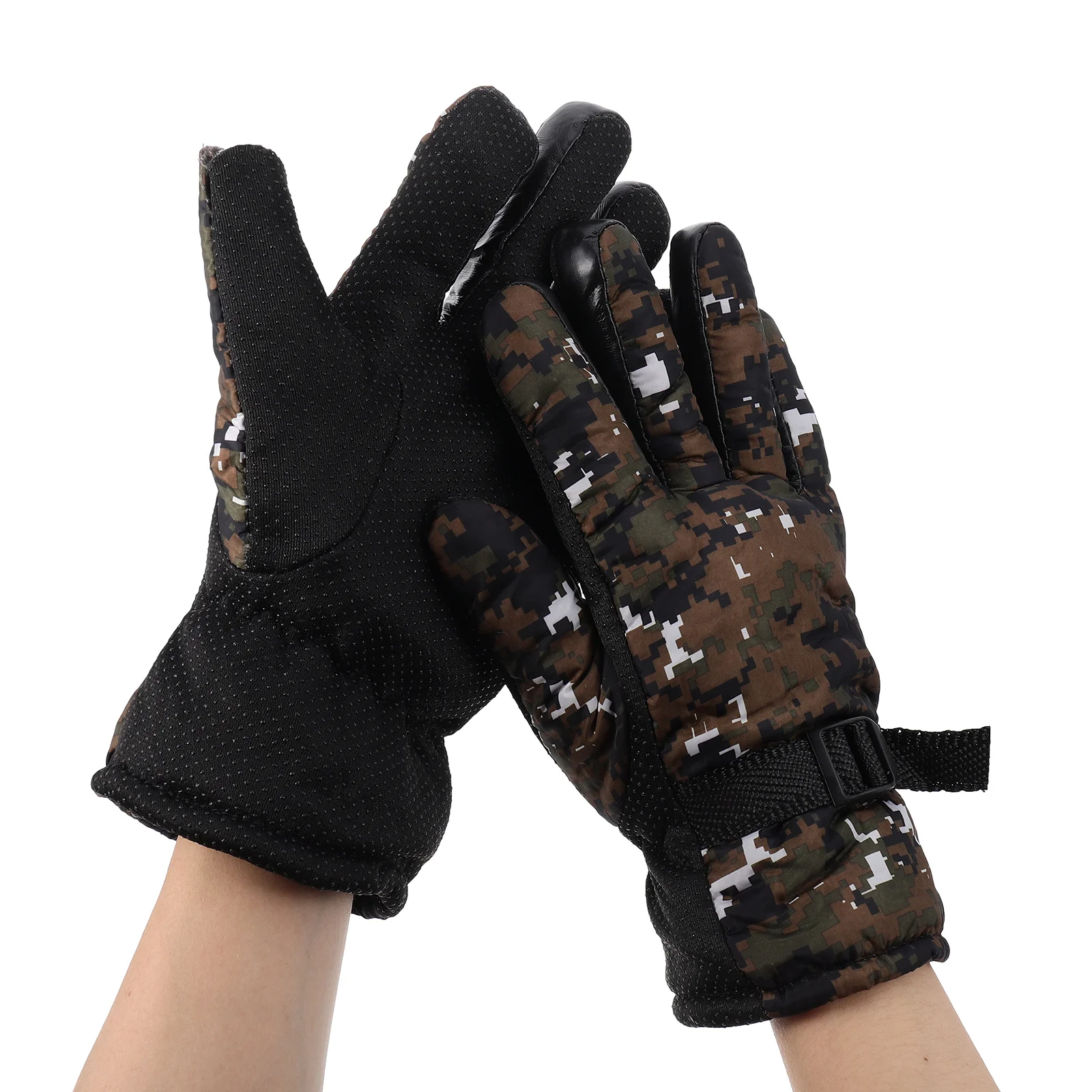 1Pair Outdoor Warm Gloves Wind-Proof Unisex Winter Cycling Ridding Skid-Proof Winter Skiing Gloves Household Cycling Supplies