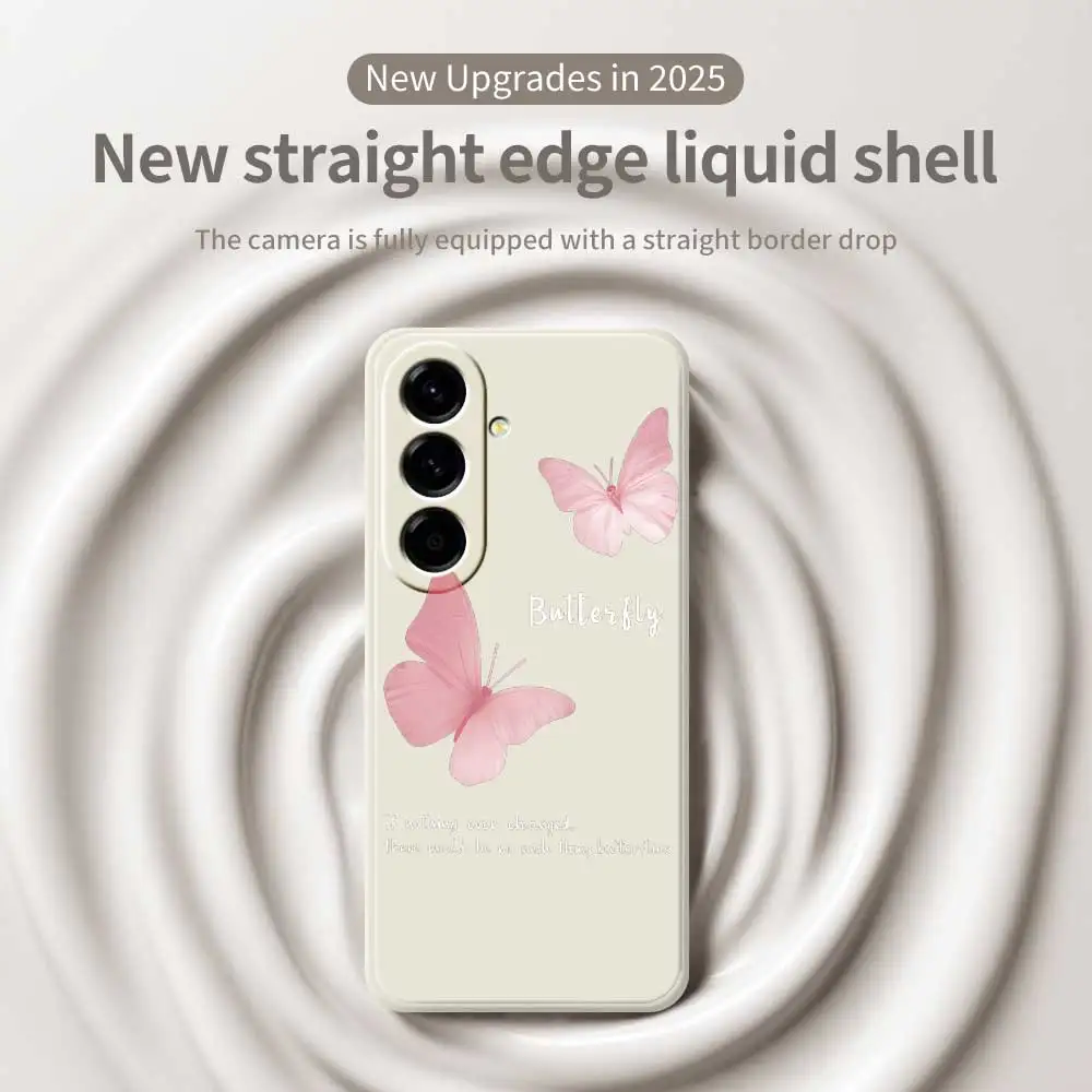 الوردي فراشة قضية الهاتف لسامسونج غالاكسي A56 A32 A23 A22 5G A32 A23 4G A55 A54 A53 A52 A51 A35 A34 A31 A25 A24 غطاء ناعم