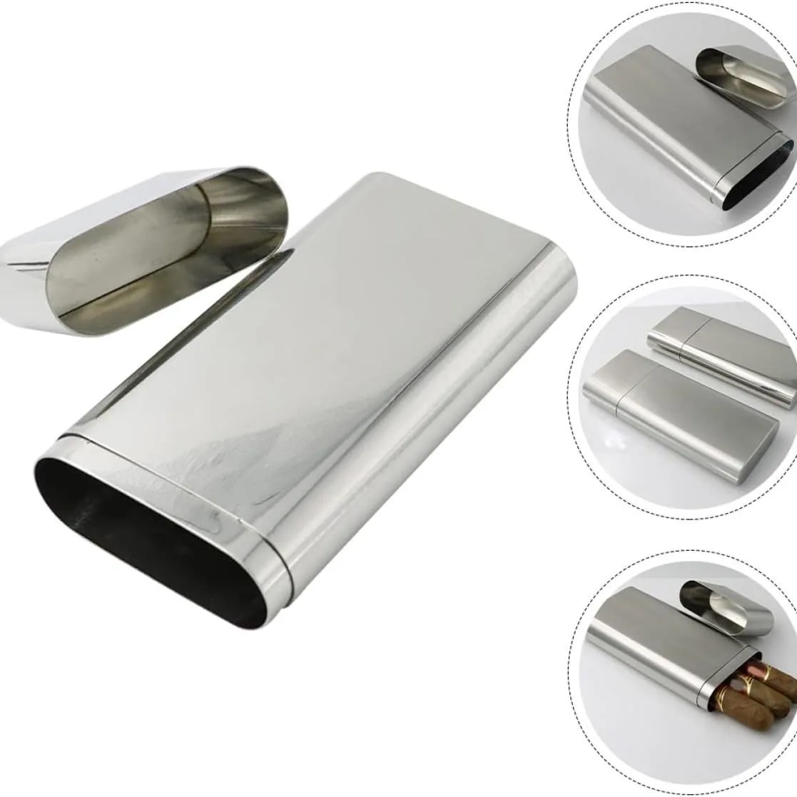 

304 Stainless Steel Portable Wine Pot, Cigar Tube, Cigar Box, Tavern Funnel, Cigarette Box, Burning Wine Pot, Outdoor Bottle,