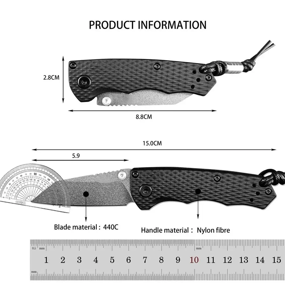 290bk Portable Multi-color Outdoor Small Folding Knife, 1PC Pocket Knife, Camping Knife, EDC Defense Tools, Fruit Knife, Gift