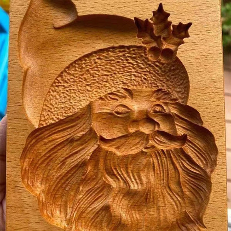 Easter Christmas 3D Wooden Cookie Mold Gingerbread Mould Carved Decoration Stamp Embossing Craft Decorating Baking Tools M531