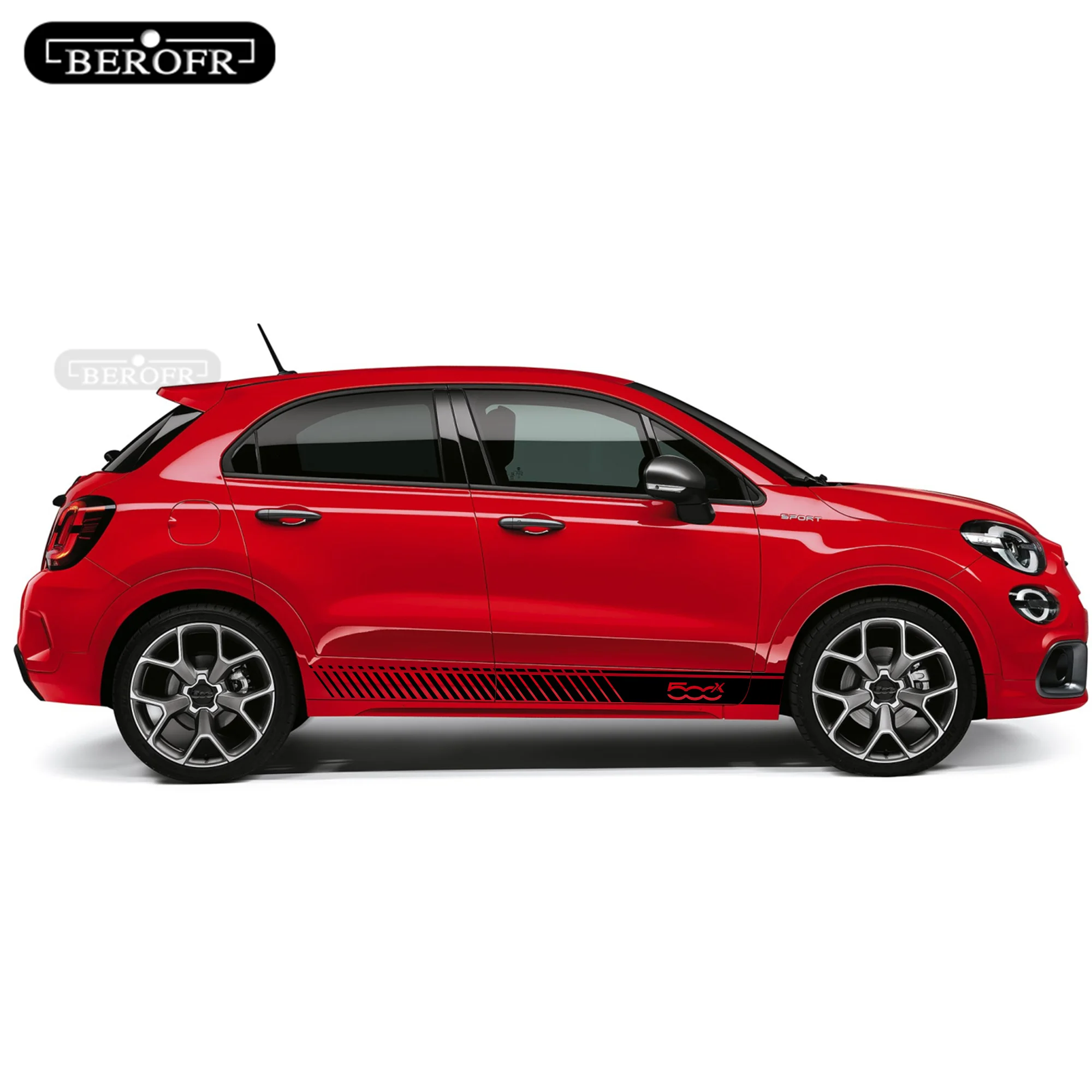 For Fiat 500X Cross Sport Stripes Car Hood Both Side Sticker Auto Body Engine Decor Cover Decals Vinyl Exterior Accessories