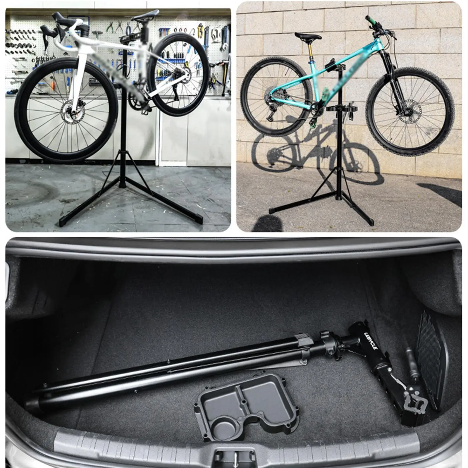 

Подставка для ремонта велосипедов, складная, с противоскользящим основанием, для гаража, горных и шоссейных велосипедов