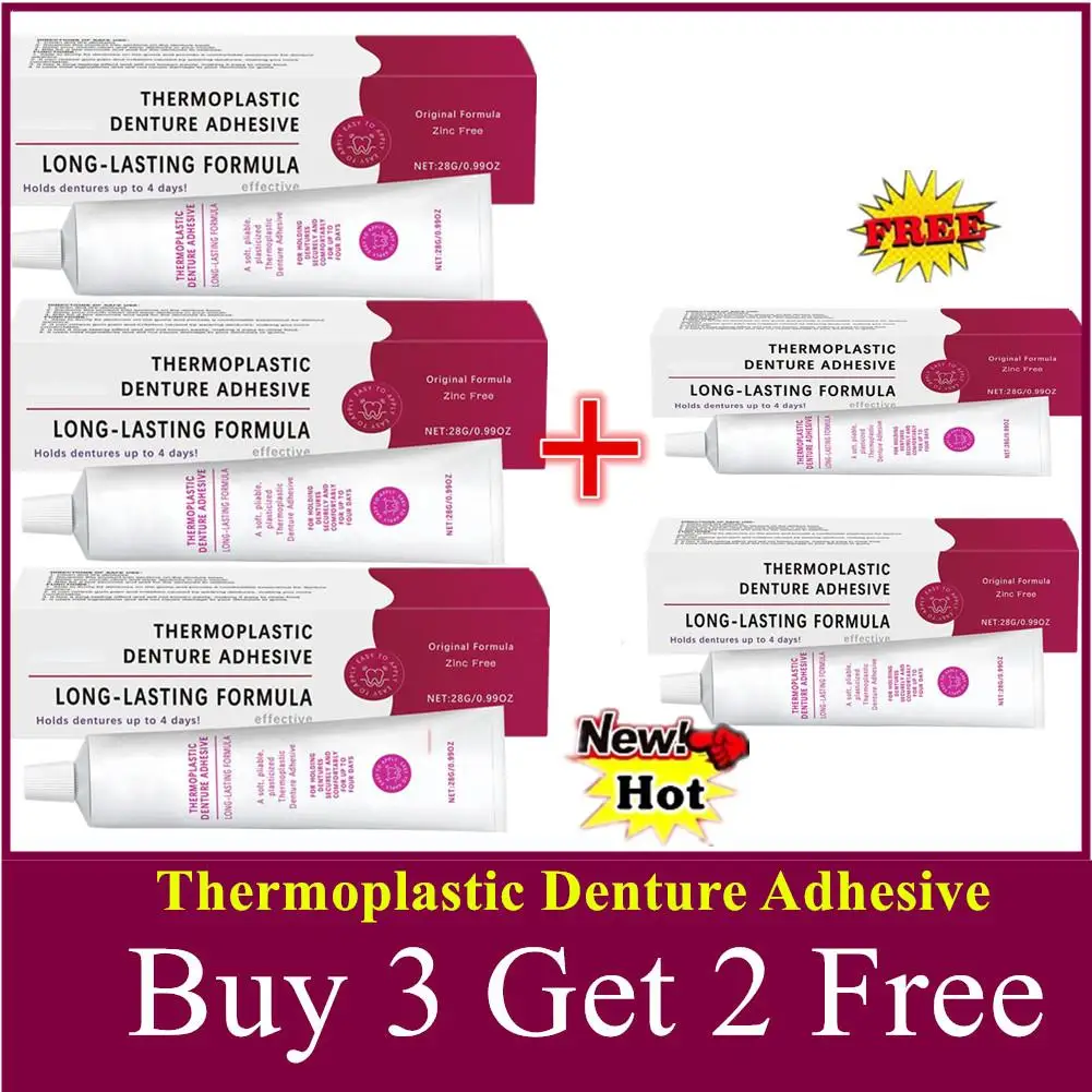 5pcs Dental Adhesive Cream For Denture Original 28g Strong Complete Professional Dentures Glue Dentistry Products Materials