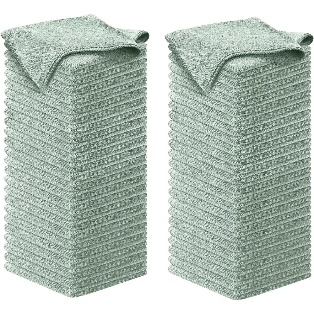 

Салфетки из микрофибры Sea Green, 100 шт., 30x30 см, многоразовые, на 1200 стирок, ультра-впитывающие, без ворса, без разводов, для блеска