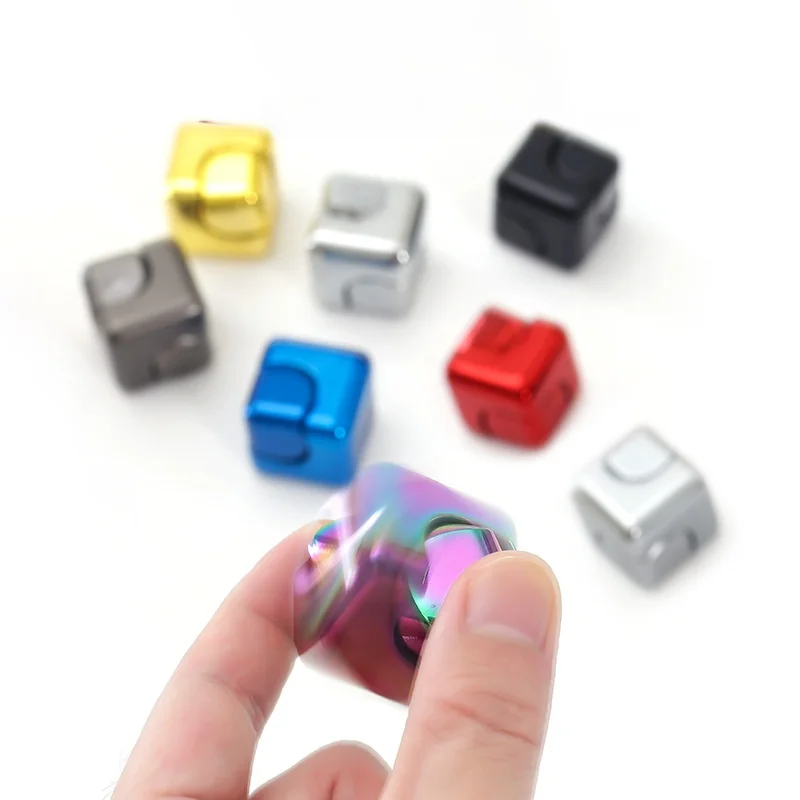 Fingerspitze Quadrat Dekompression Kreisel Würfel Metall Kinder Erwachsene Spielzeug Stressabbau Anti-Angst Fingerspitzenspielzeug – Detail 5