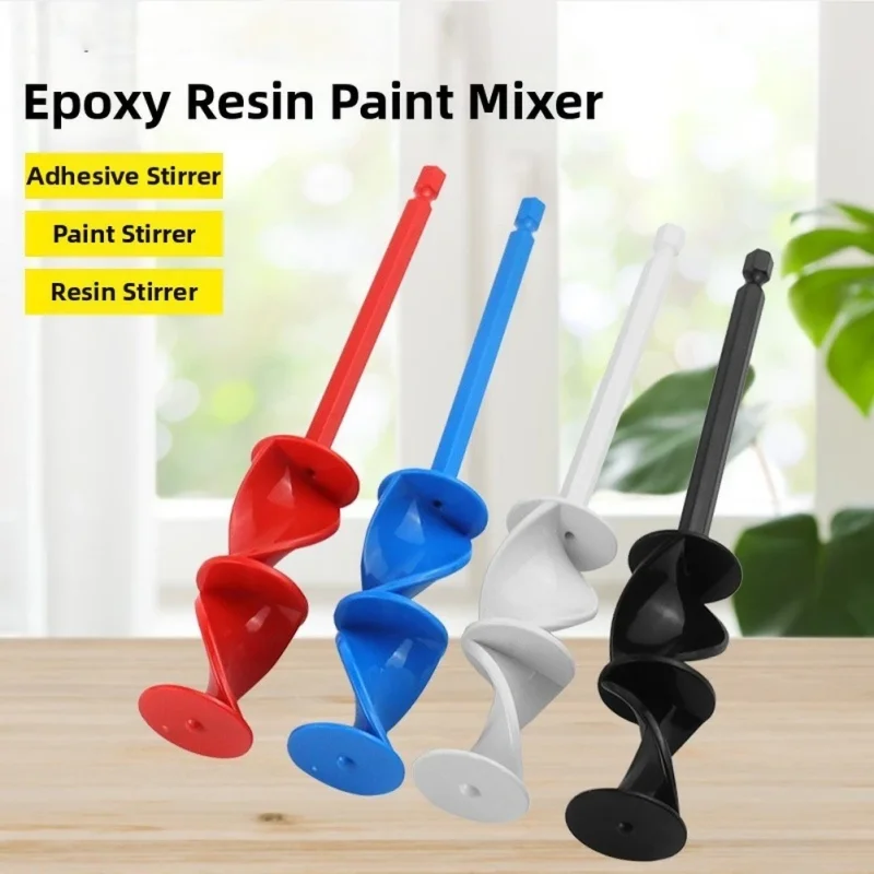 1PC Paint Stirring Rod Epoxy Mixing Stick Helix Design Paint Mixer Drill Attachment Resin Mixer Chuck For Epoxy Latex Oil Paint