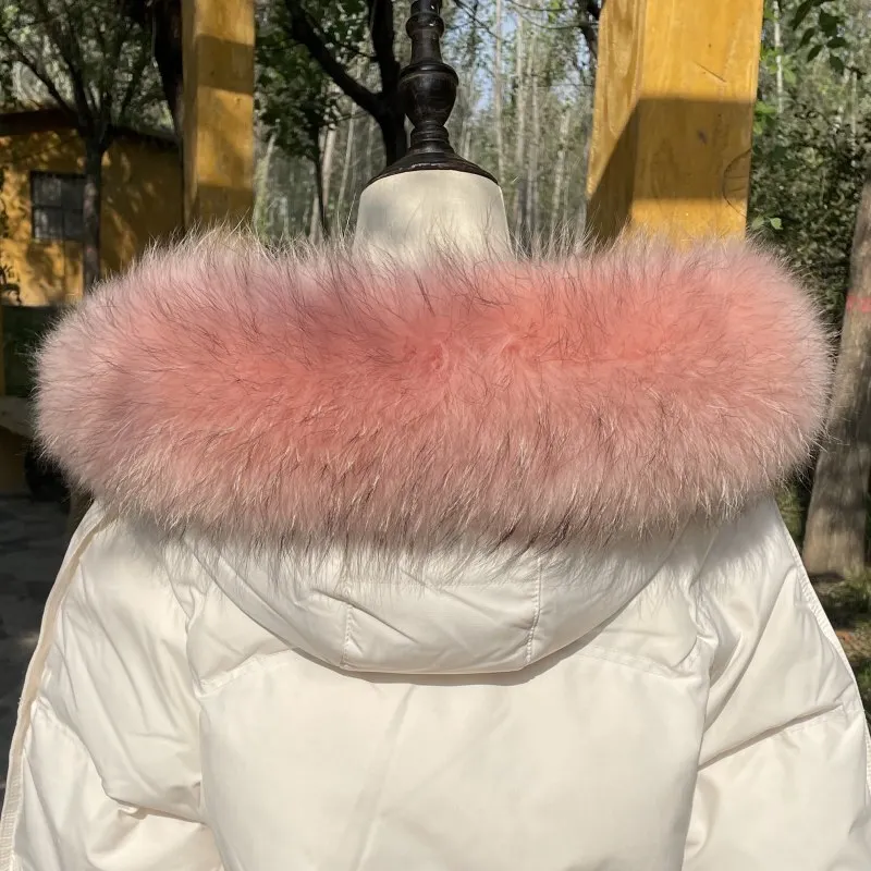 Collo in pelliccia di procione naturale da donna Mantieni caldo Sciarpa rossa Cappotto invernale Sciarpe di volpe di lusso Decora sciarpe firmate di moda femminile