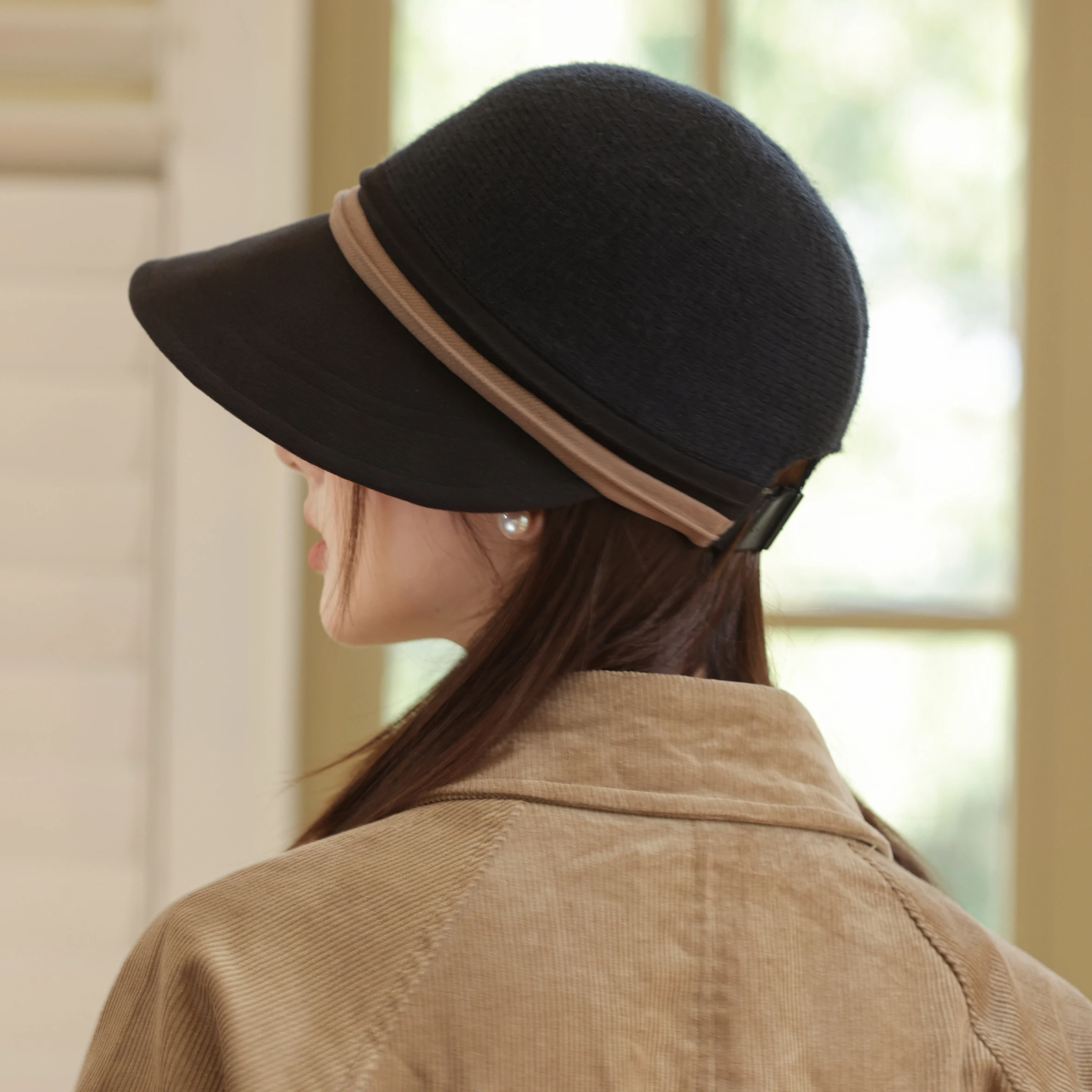 HT5016 Eimer Hut Hohe Qualität Herbst Winter Wolle Hüte für Frauen Damen Packbare Breite Krempe Hut Weibliche Elegante Angeln Eimer Kappe – Detail 3