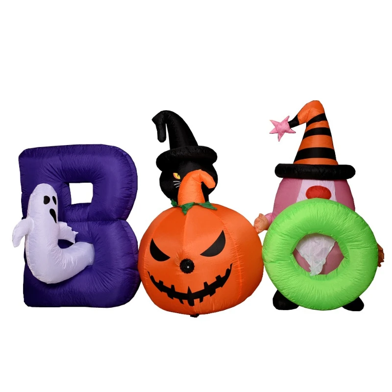 

Spot Cross-border Halloween Pumpkin Gnomes Ghost Boo Air Model LED Luminous Sound Inflatable Ornament Props