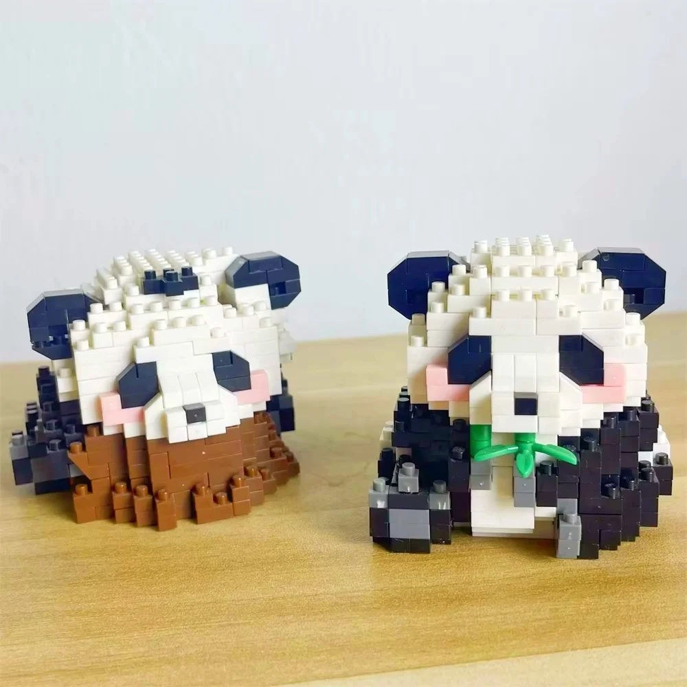 Micro Mini mattoncini a tema Panda giocattolo: figurine adorabili, regalo ideale, incoraggia il gioco creativo, promuove il dispositivo cognitivo
