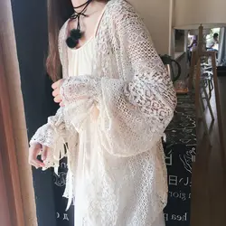 Lace Cardigan  Harajuku Coat Seet Cutting Labels Special Offer Summer Women Clothing Tops Thin Extravasation Sunscreen Jacket