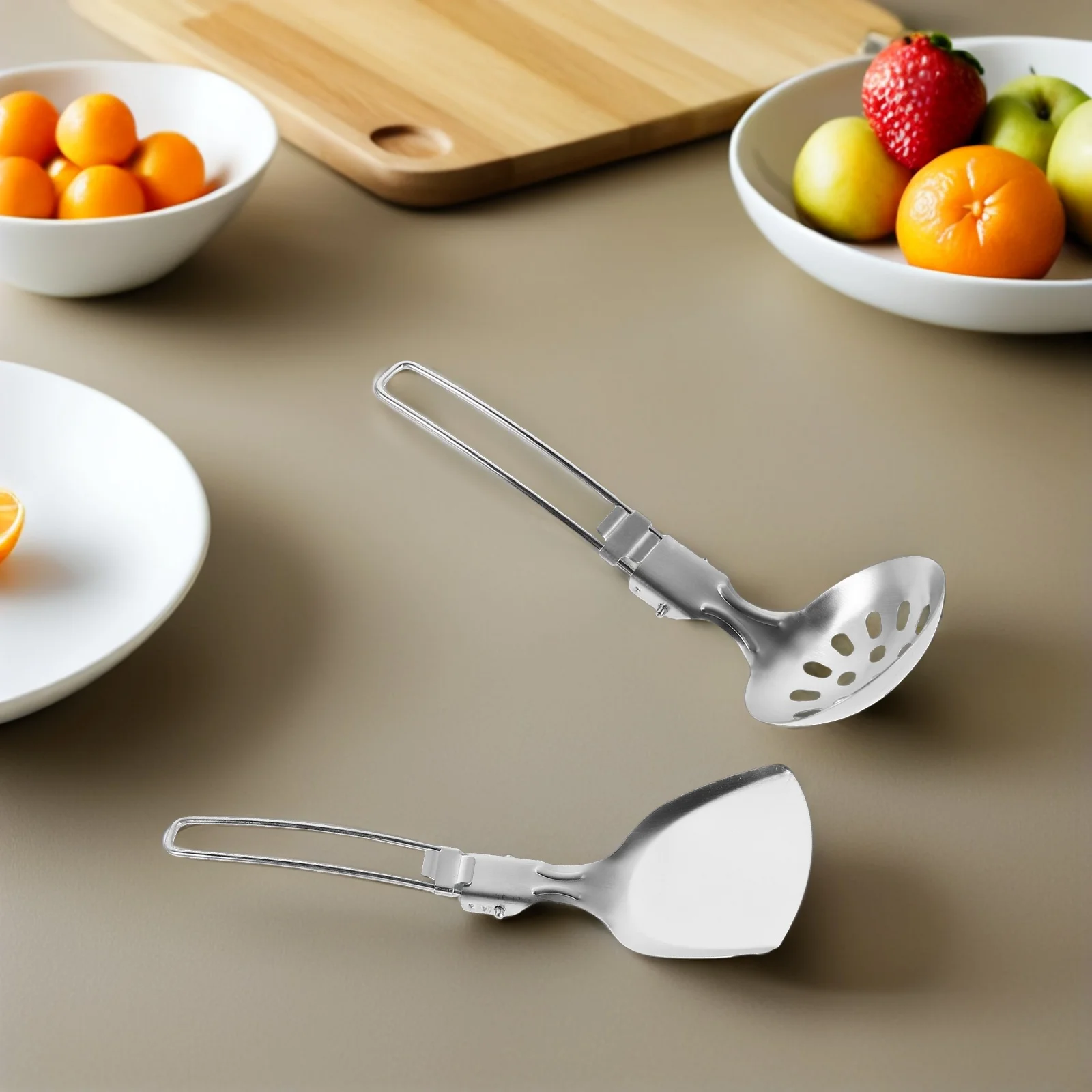 

3 Pcs Outdoor Tableware Set Picnic Cooking Utensils Camping Silver Portable Spatula Travel