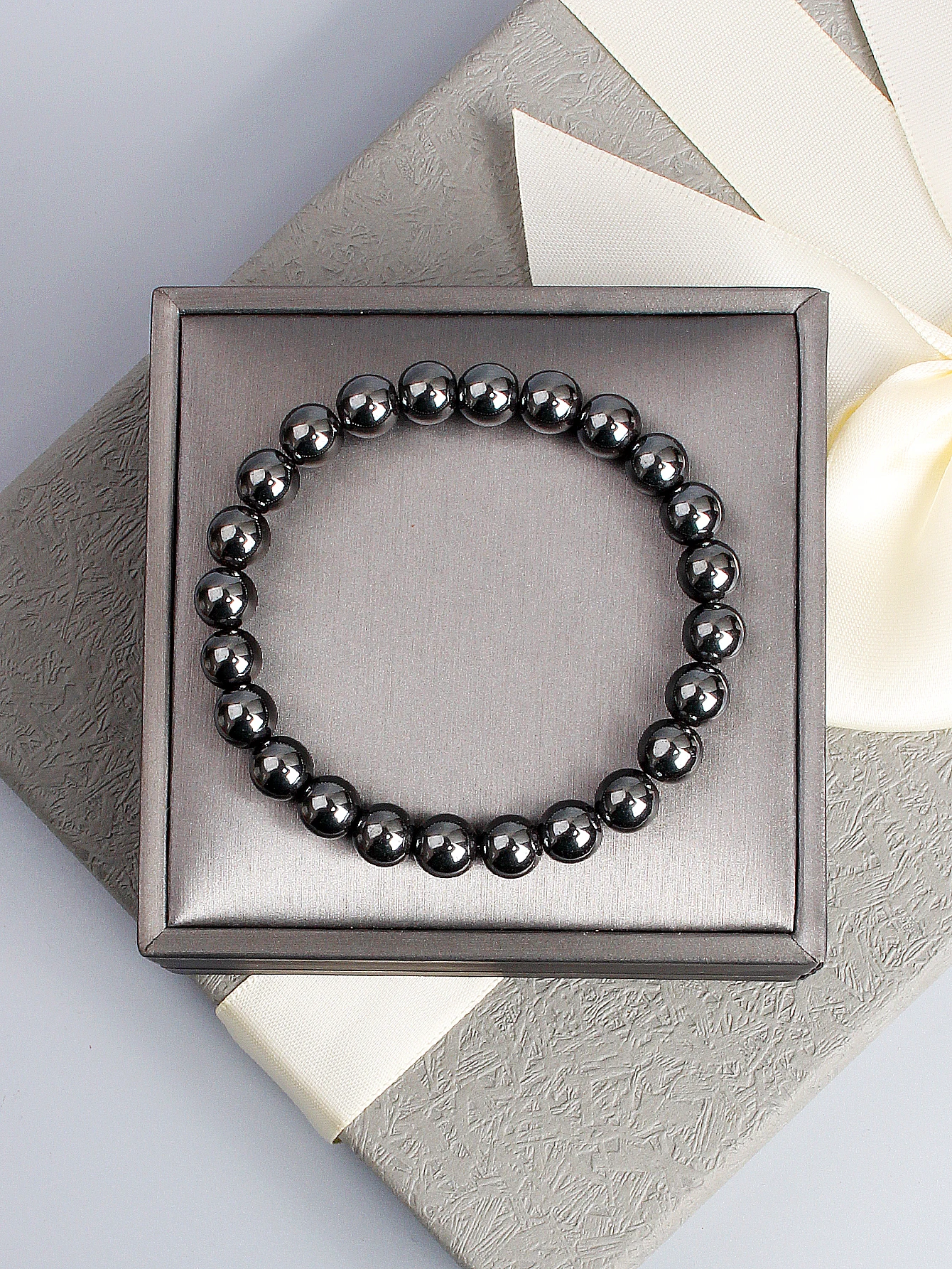 Hematite Beaded Bracelet Men Natural Stone For Strength Protection & Energy Balance Stress Relief Healing Jewelry Gift For Women